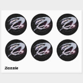 Space Dragon-Sticker Ronde Sticker (Vel)