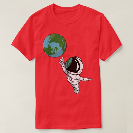 Space Earth Astronaut T-Shirt (Design voorkant)