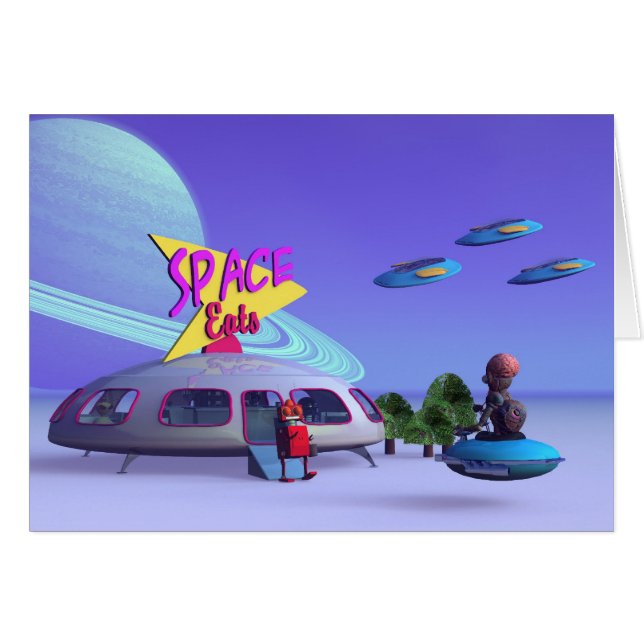 Space Eats Cafe Kaart (Voorkant Horizontaal)