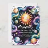 Space "Eerste reis rond de zon" 1e verjaardag Kaart (Voorkant)