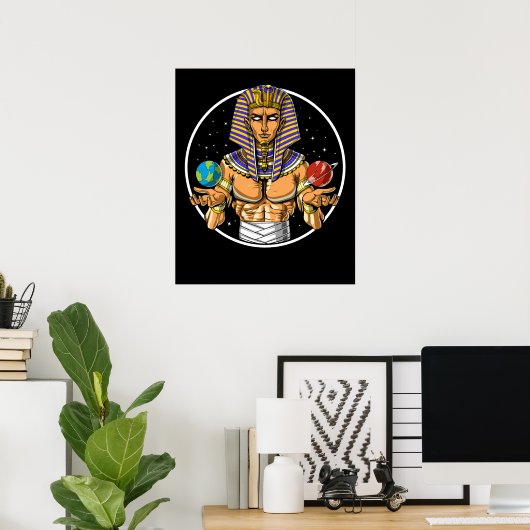 Space Egyptian Pharaoh Poster (Thuiskantoor)