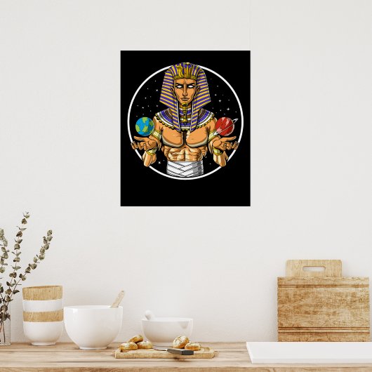 Space Egyptian Pharaoh Poster (Keuken)