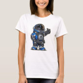 Space Engineers Cartoon Vrouw Tshirt - Blauw (Voorkant)