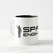 Space Engineers Two-Tone Mok white/black SE logo (Voorkant links)