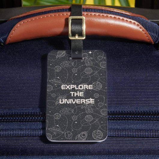 Space Exploration Galaxy Universe Star Personalise Bagagelabel (Voorkant Insitu 2)