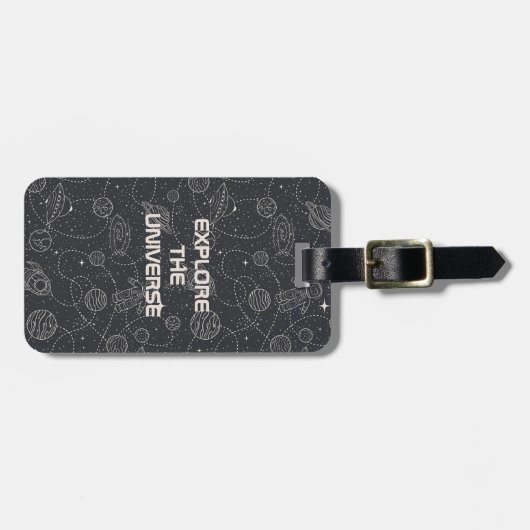 Space Exploration Galaxy Universe Star Personalise Bagagelabel (Voorkant horizontaal)