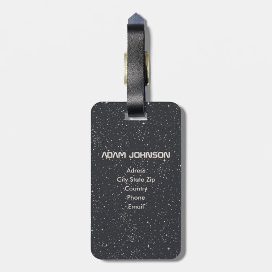 Space Exploration Galaxy Universe Star Personalise Bagagelabel (Achterkant verticaal)