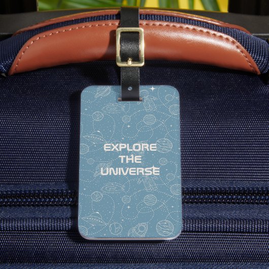 Space Exploration Galaxy Universe Star Personalise Bagagelabel (Voorkant Insitu 2)