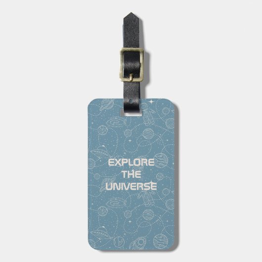 Space Exploration Galaxy Universe Star Personalise Bagagelabel (Voorkant verticaal)