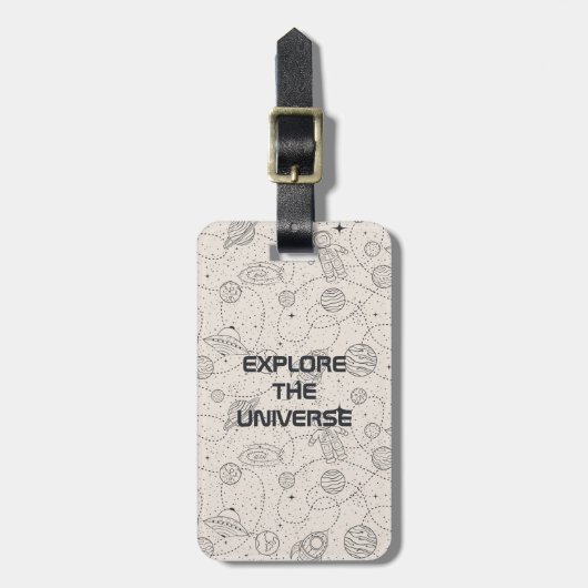Space Exploration Galaxy Universe Star Personalise Bagagelabel (Voorkant verticaal)