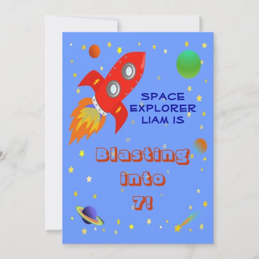 Space Explorer 5x7 Uitnodiging (Voorkant)