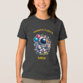 Space Explorer Astronaut Birthday T-Shirt Boy (Voorkant)