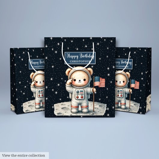 Space Explorer Beer Gift Bag voor Boy Birthday Medium Cadeauzakje
