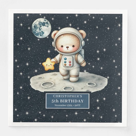 Space Explorer Beer servetten voor Boy Birthday (Voorkant)