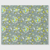 Space Explorer Birthday Cadeaupapier (Vlak)