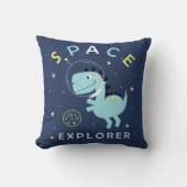 Space Explorer Dinosaur Kind Kussen (Voorkant)