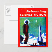 Space Explorer en Rocket Ship Briefkaart (Voorkant / Achterkant)