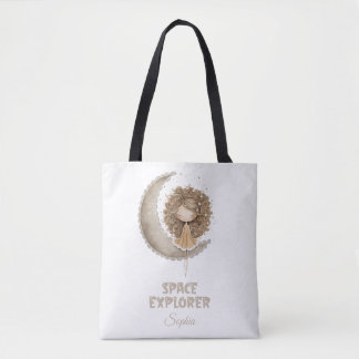 Space Explorer Fairy Moon gepersonaliseerde aangep Tote Bag