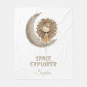 Space Explorer Fairy Moon – Persoonlijke naam Fleece Deken (Voorkant)