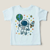 Space Explorer Kid – Astronaut with Earth Balloon (Design voorkant)