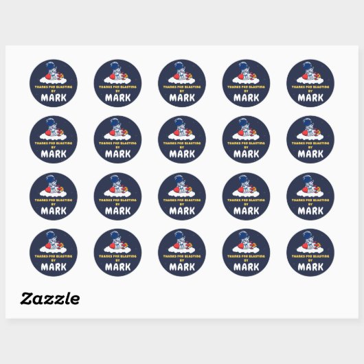 Space Explorer Party Favor Sticker (Vel)