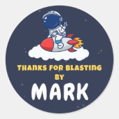 Space Explorer Party Favor Sticker (Voorkant)