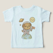 Space Explorer Puppy - Astronaut hond met vlag (Design voorkant)