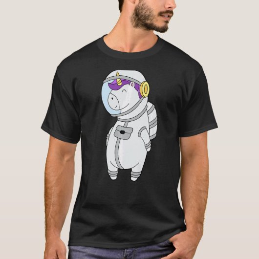 Space Explorer Unicorn Astronaut Solar System Gala T-shirt (Voorkant)