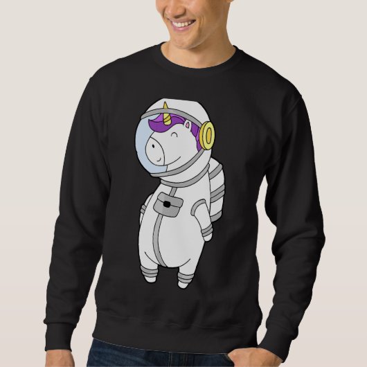 Space Explorer Unicorn Astronaut Solar System Gala Trui (Voorkant)