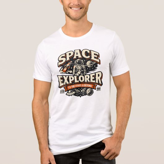 Space Explorer Vintage Style Shirt (Voorkant)