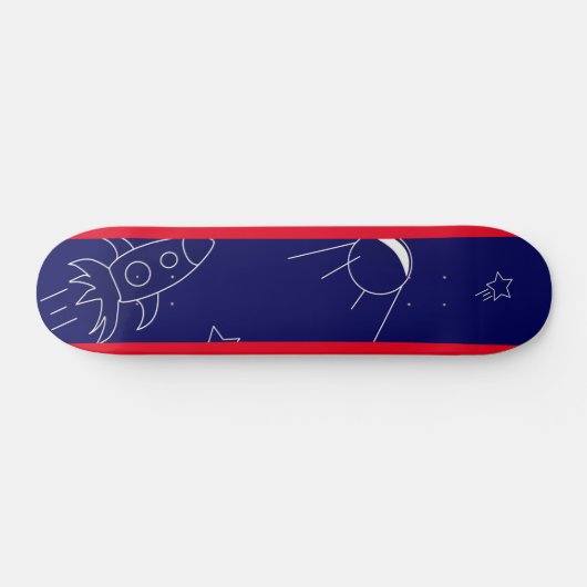 Space Explorers Blauw & Rood, 7 3/4" Skateboard De (Horizontaal)
