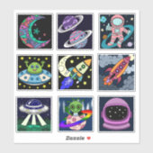 Space Explorers Kids Sticker Sheet (Vel)