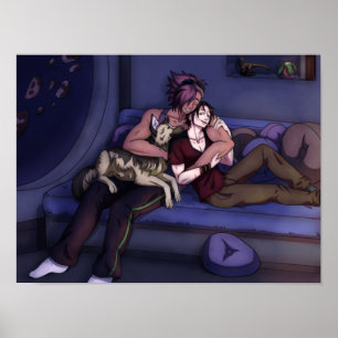 Space Family Hug Poster