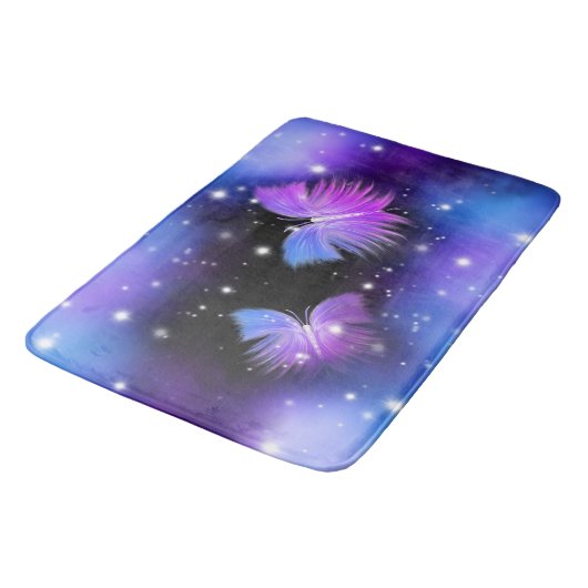 Space Fantasy Butterflies Cosmic Badmat (Gekanteld)