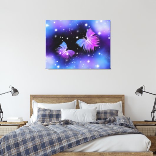 Space Fantasy Butterflies Cosmic Canvas Afdruk (Insitu (Slaapkamer))