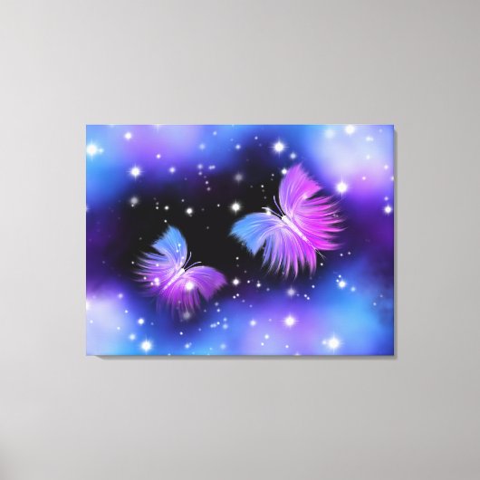 Space Fantasy Butterflies Cosmic Canvas Afdruk (Voorkant)