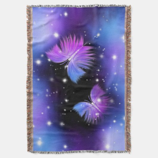 Space Fantasy Butterflies Cosmic Deken (Voorkant Verticaal)
