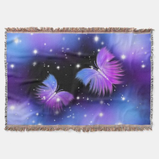 Space Fantasy Butterflies Cosmic Deken (Voorkant)