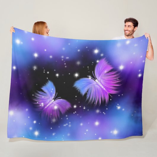 Space Fantasy Butterflies Cosmic Fleece Deken (In situ)