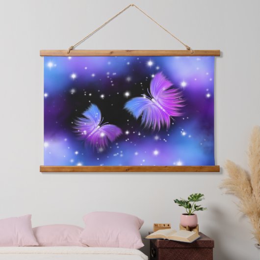 Space Fantasy Butterflies Cosmic Hangend Wandkleed (Slaapkamer)
