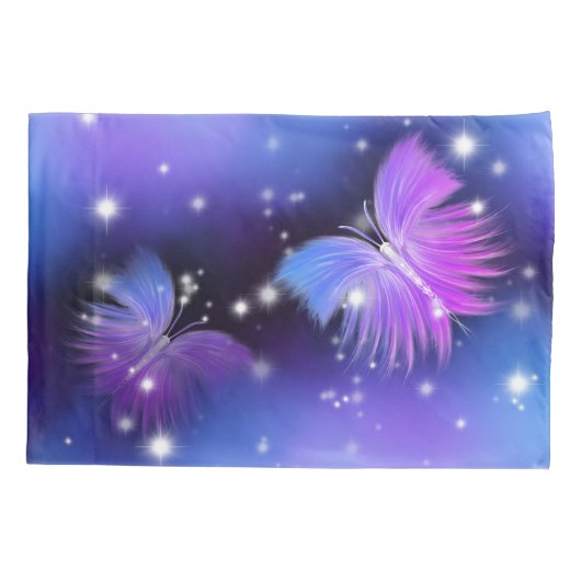 Space Fantasy Butterflies Cosmic Kussensloop (Achterkant-Links)
