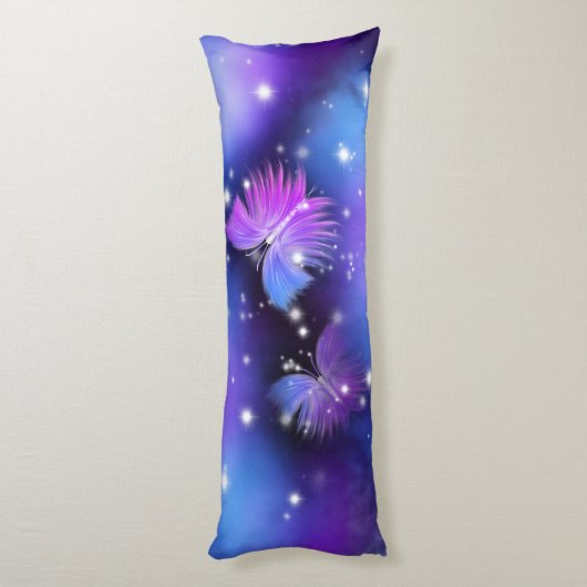 Space Fantasy Butterflies Cosmic Lichaamskussen (Achterkant (Verticaal))