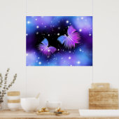 Space Fantasy Butterflies Cosmic Poster (Keuken)