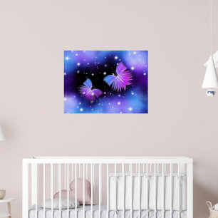 Space Fantasy Butterflies Cosmic Poster