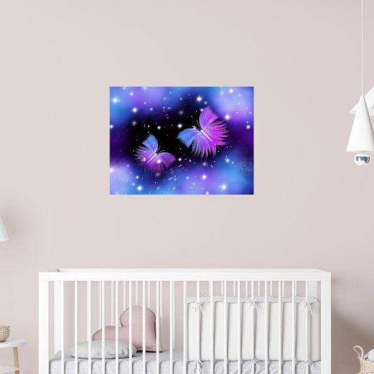 Space Fantasy Butterflies Cosmic Poster (Kinderkamer 2)