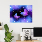 Space Fantasy Butterflies Cosmic Poster (Thuiskantoor)