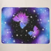Space Fantasy Butterflies Cosmic Sherpa Deken (Voorkant (horizontaal))