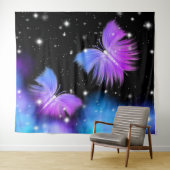 Space Fantasy Butterflies Cosmic Wandkleed (In Situ (horizontaal))