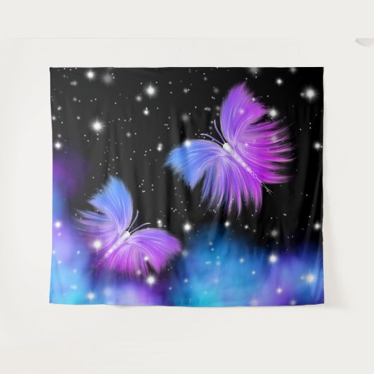 Space Fantasy Butterflies Cosmic Wandkleed (Voorkant (horizontaal))