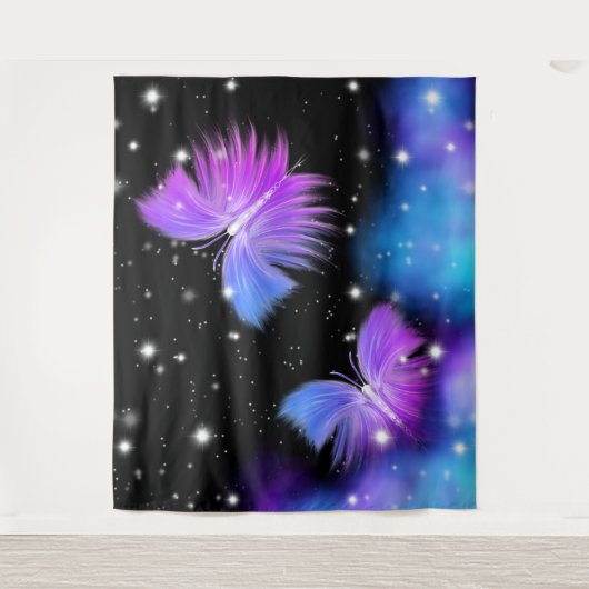 Space Fantasy Butterflies Cosmic Wandkleed (Voorkant)